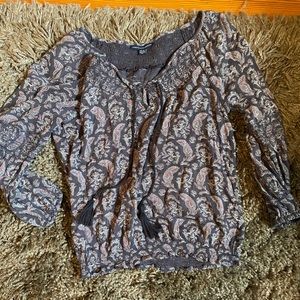 American eagle printed peasant top